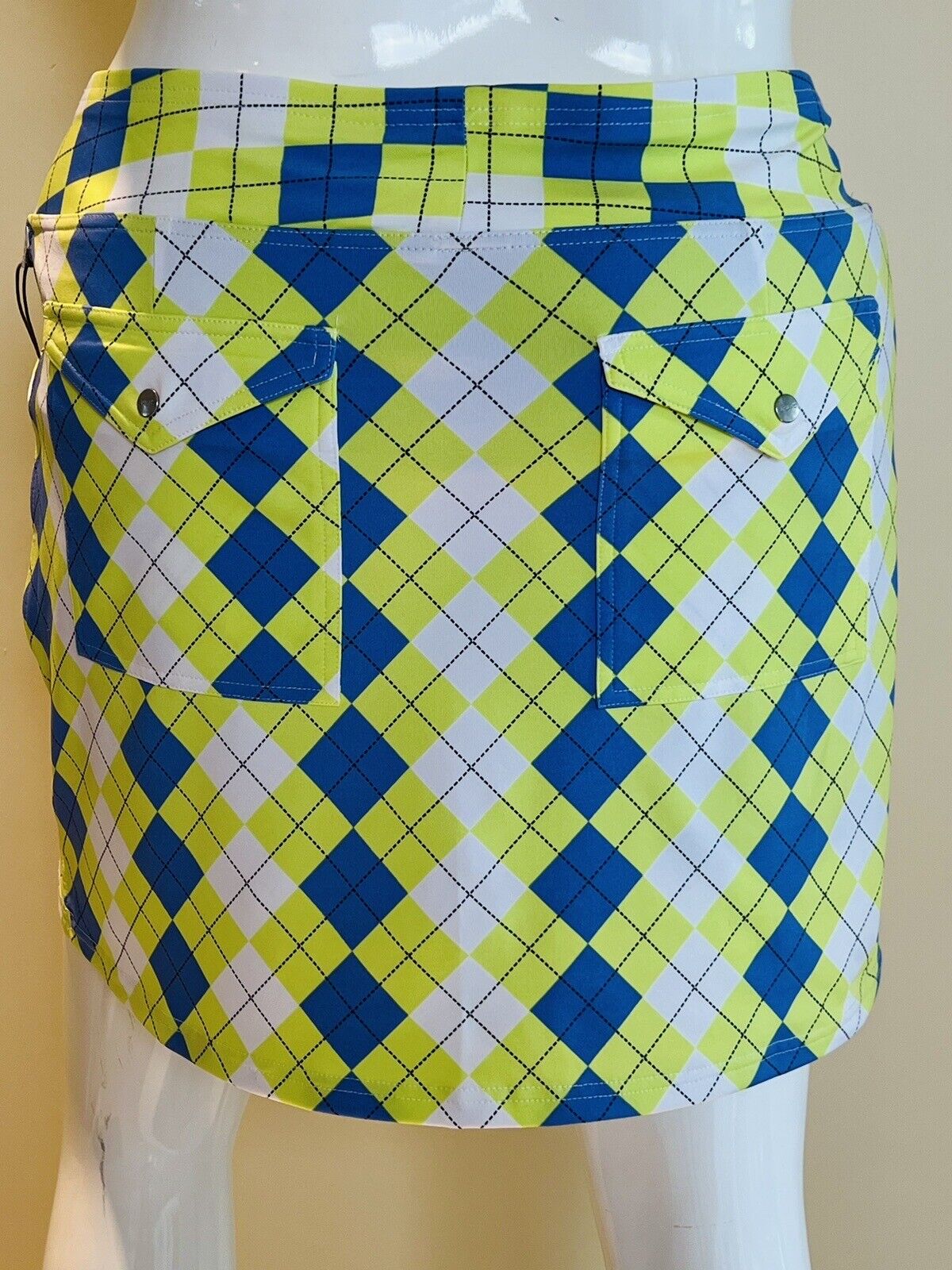 JoFit Women’s Skort Sz L Green Blue Skort Plaid (10)