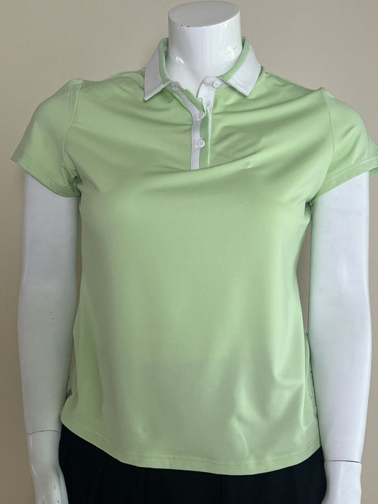 FootJoy Women’s Top Golf Polo Shirt Short Sleeve Green Sz L —(49)