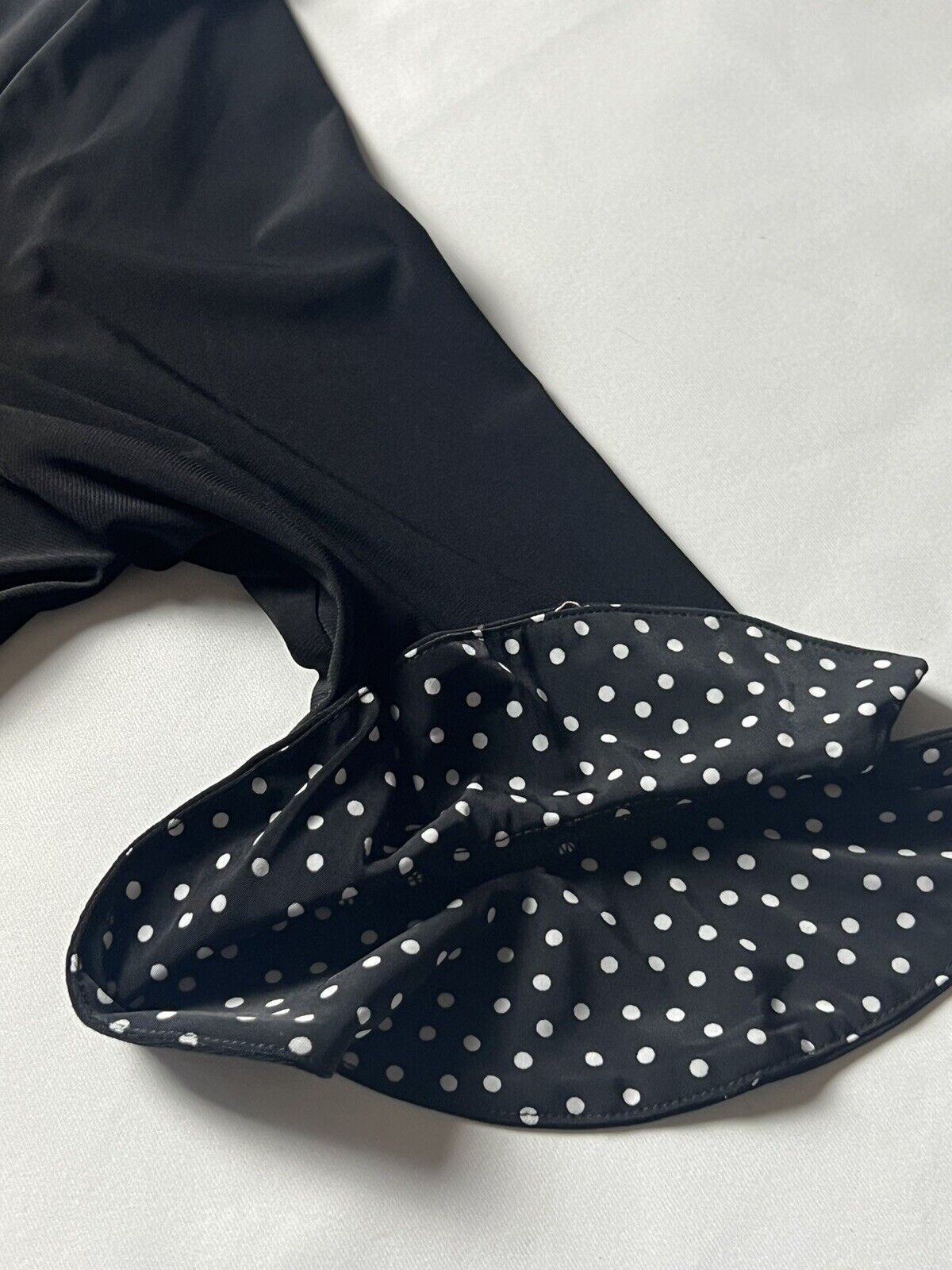 Chetta B  BLACK w/Polka Dots Tie Waist Dress Sz XL (9)