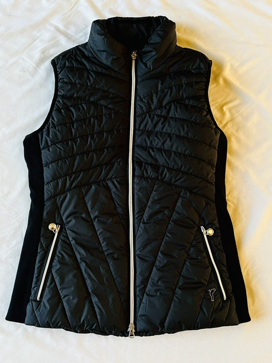 Golfino Women ‘s Golf Vest Jacket Sz 6 Black $229 MSRP