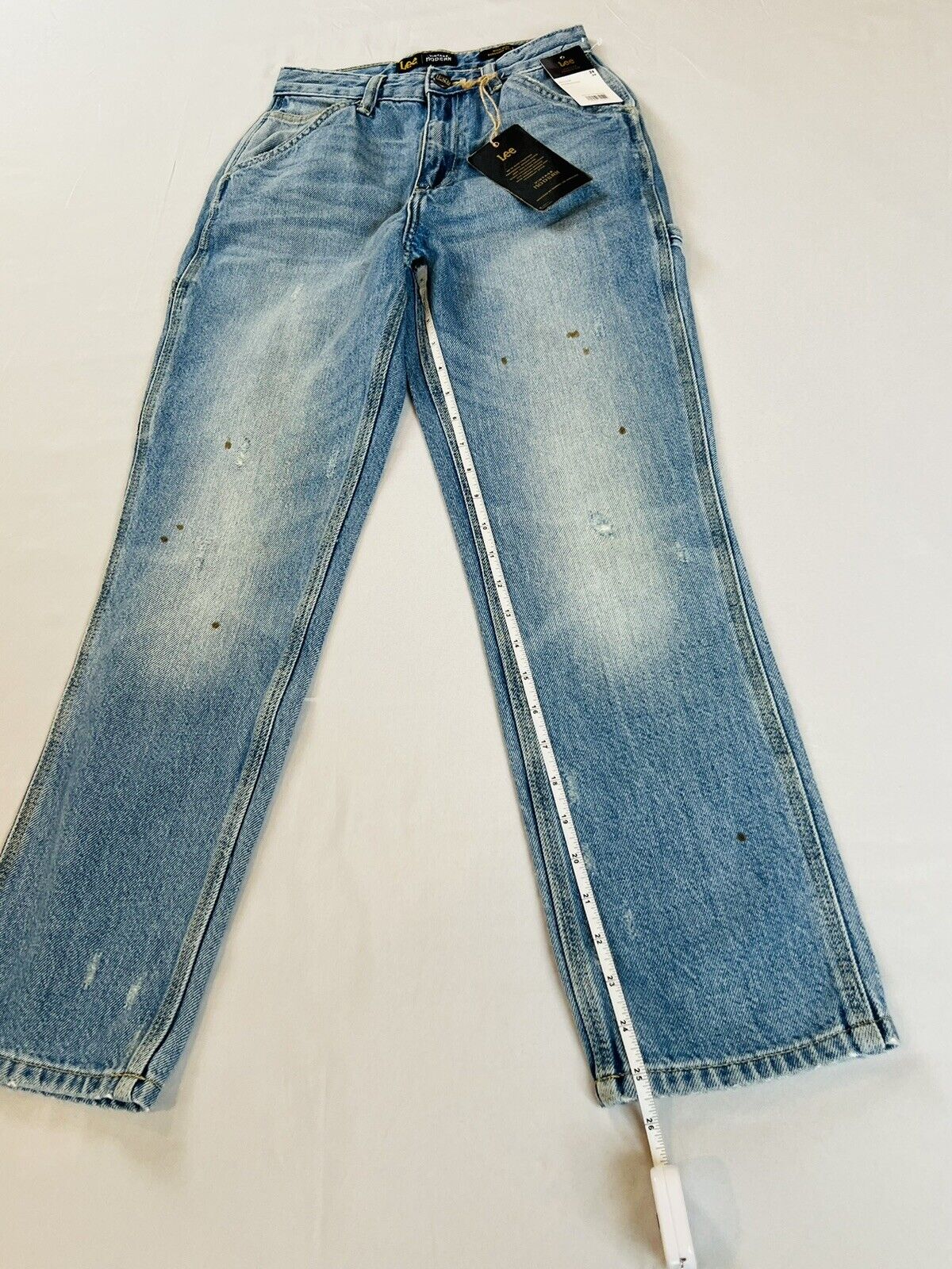 LEE Women’s Vintage Modern High Rise Straight Leg Ankle Jean Size 24 M Blue Jean