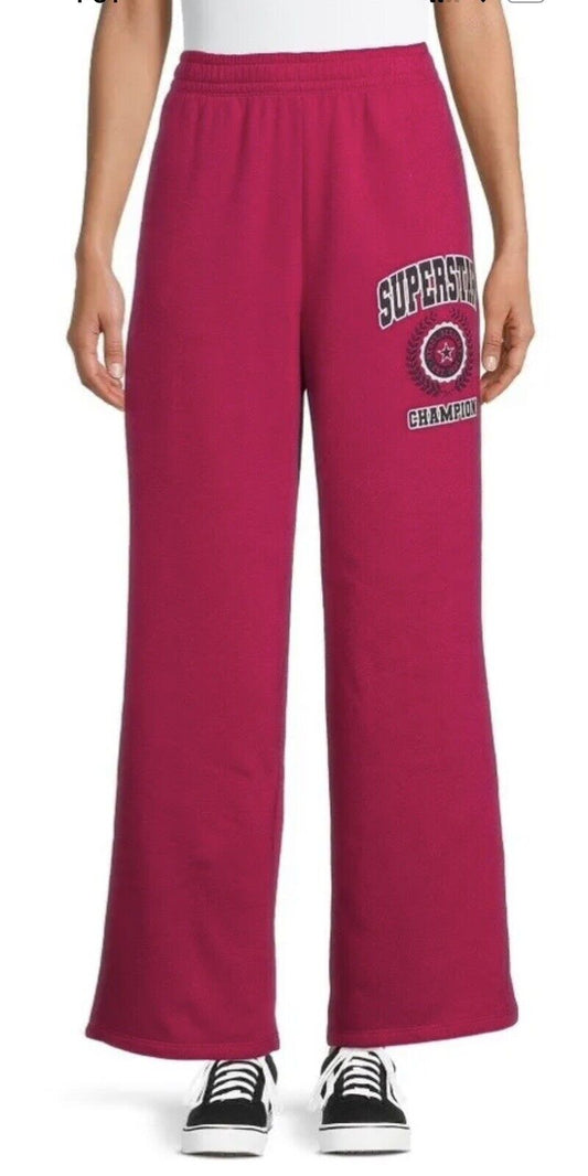 No Boundaries Women’s Wide Leg Fleece Pants Pink Fuchsia Size 3XL