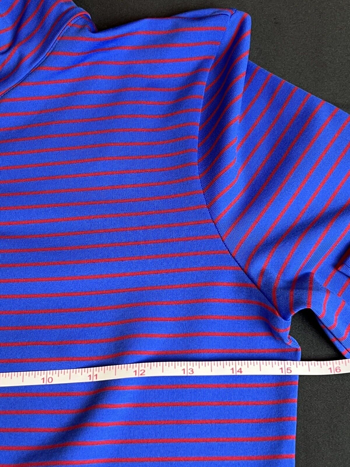 Lohla Sport Ladies Sz XS Golf Sweatshirt Blue W/Red Stripes.  (51)