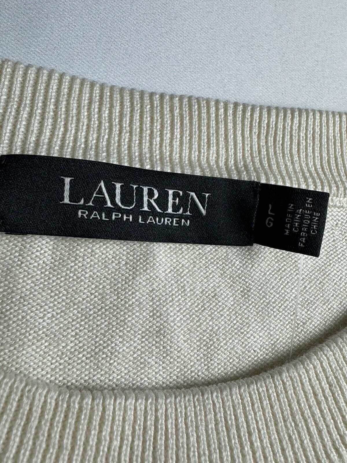 Lauren Ralph Lauren Women’s Blouse Cream Top Sz L (67)