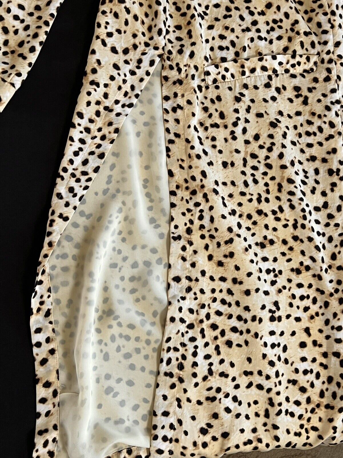 Cupcakes and Cashmere Arianne Cheetah Leo Dot Duster Coat Sz M $128 MSRP