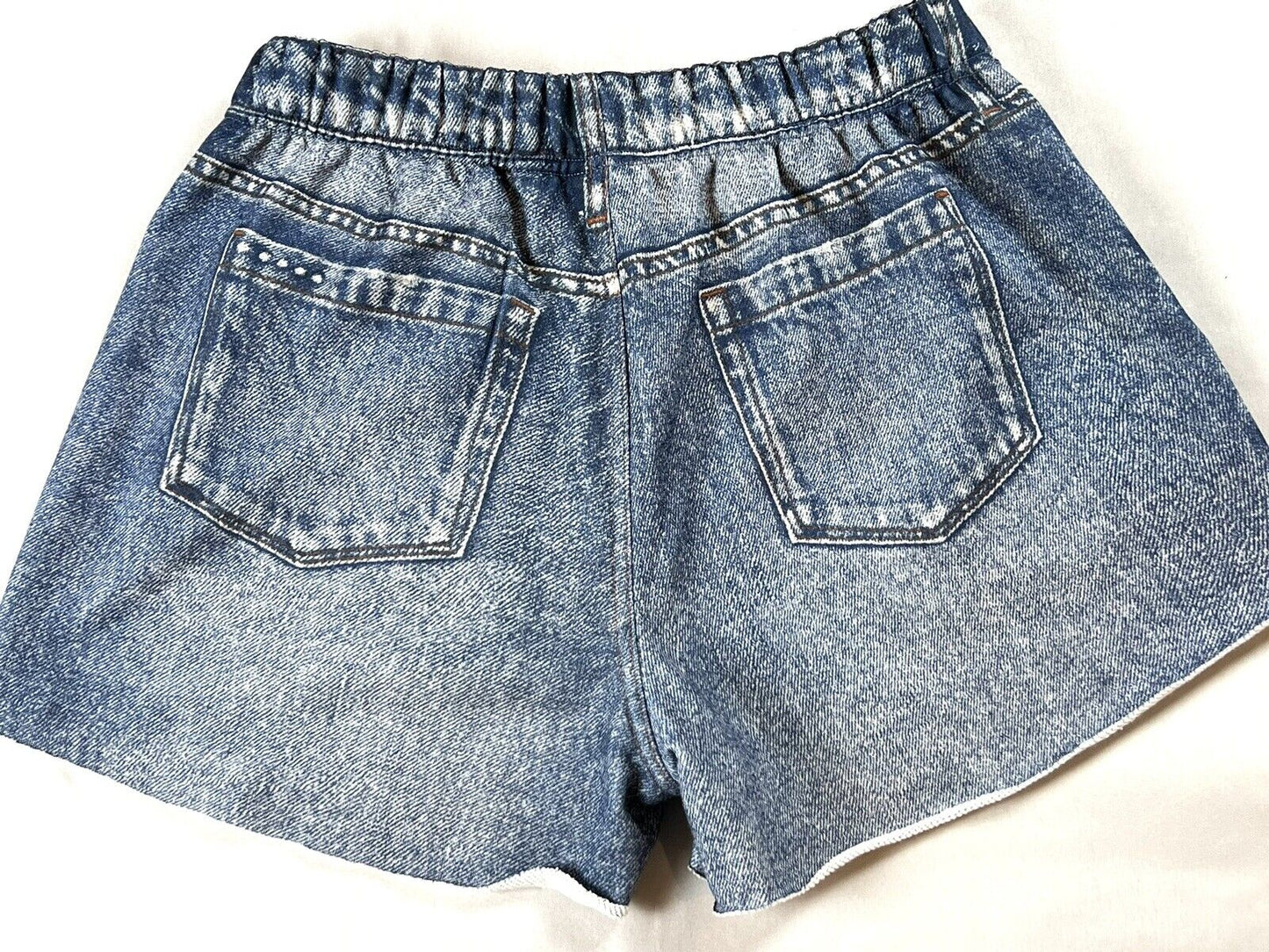 BLANKNYC Knit French Terry Printed Cut Off Denim Short sz M