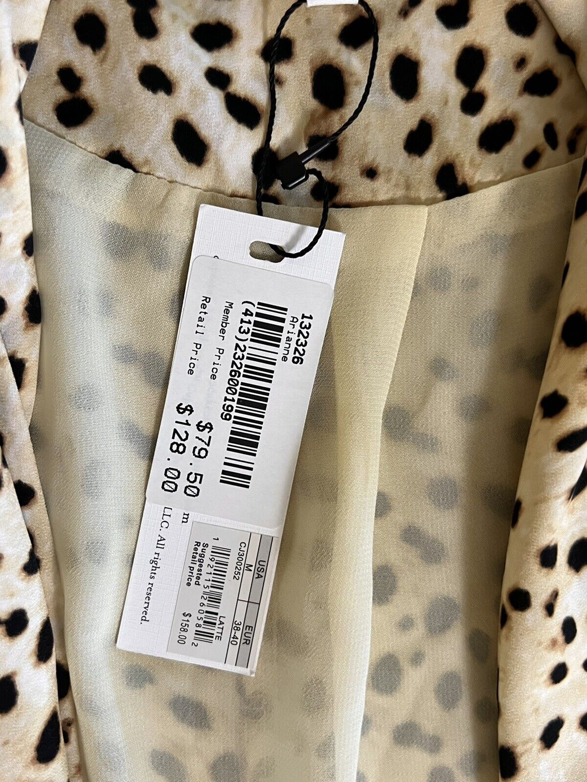 Cupcakes and Cashmere Arianne Cheetah Leo Dot Duster Coat Sz M $128 MSRP