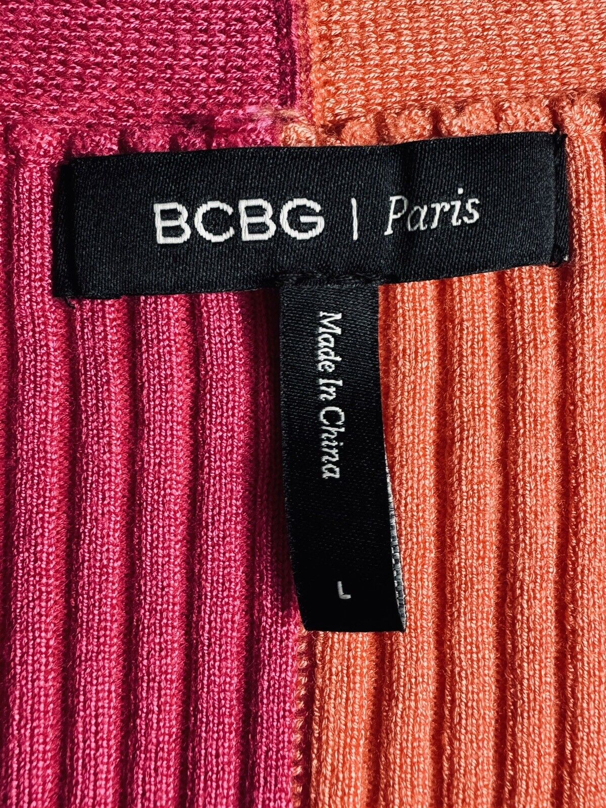 BCBG Paris Women's 2 Color Dress Size L Pink Orange (72)