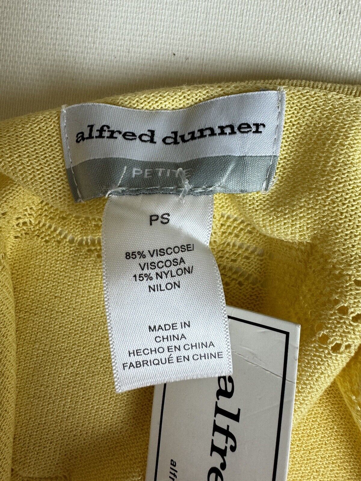 Alfred Dunner CLASSICS Yellow Cardigan Sweater Size PS