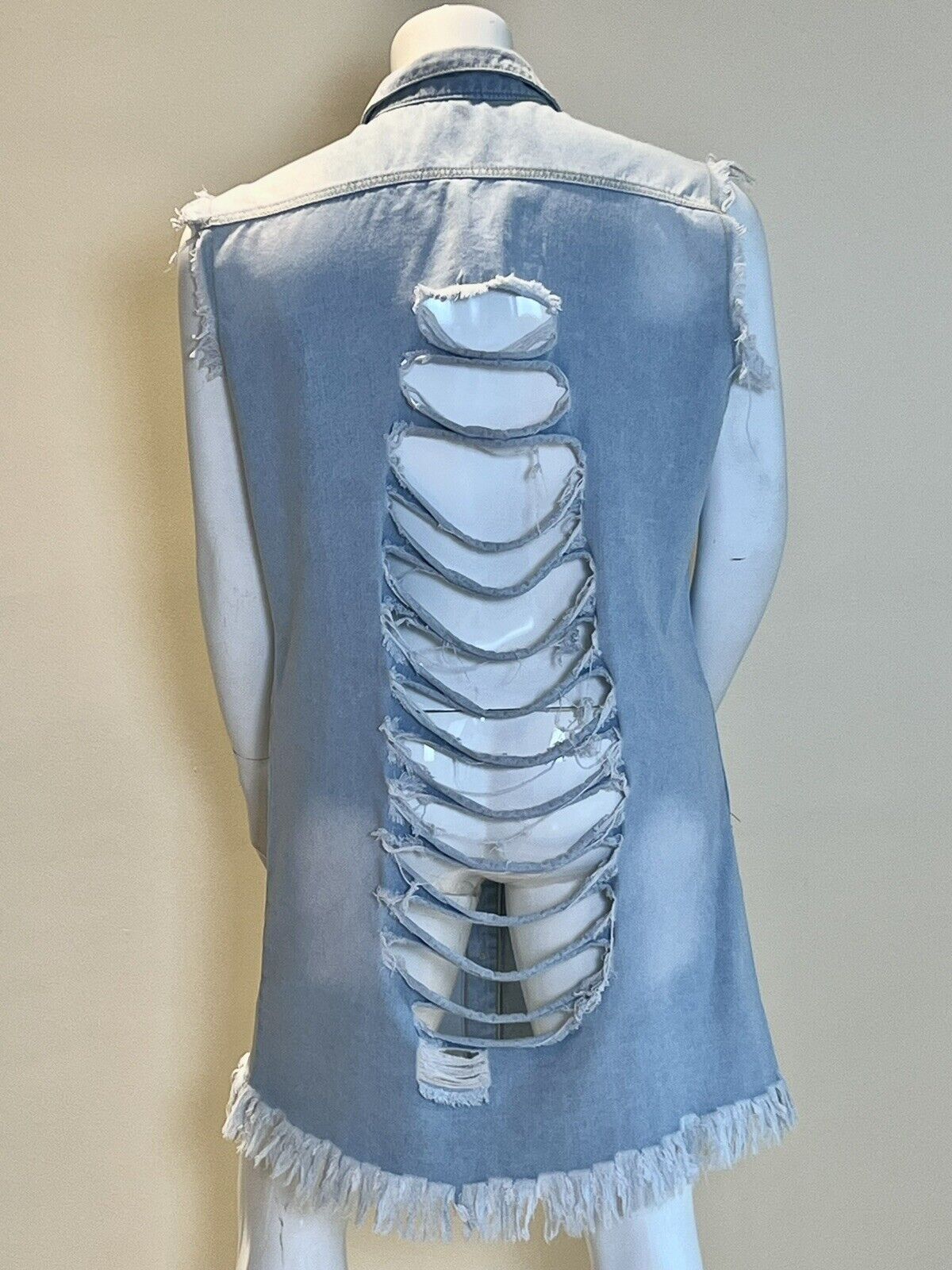 Sneak Peek distressed Blue Jean Dress Size 2XL (7)
