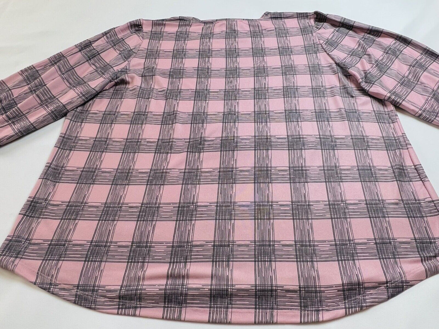 Louise Paris Women’s Blouse Pink Black Check Size 3X Top