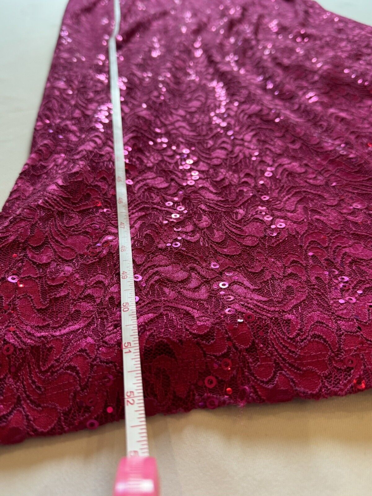 CANDALITE 2 Party Dress Sz XL Sequined Red Fuchsia  (53)