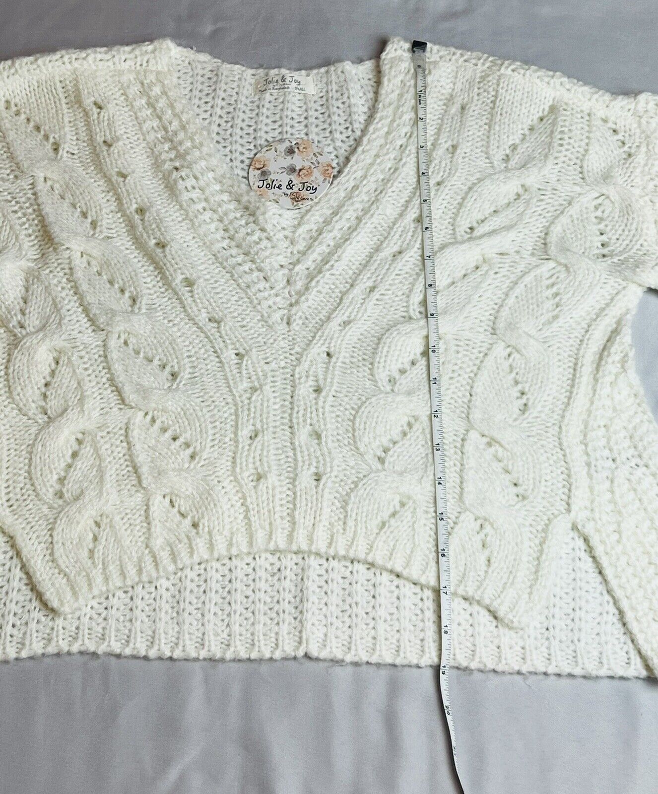 Jolie & Joy Women’s Ivory Knit sweater Sz S NWT