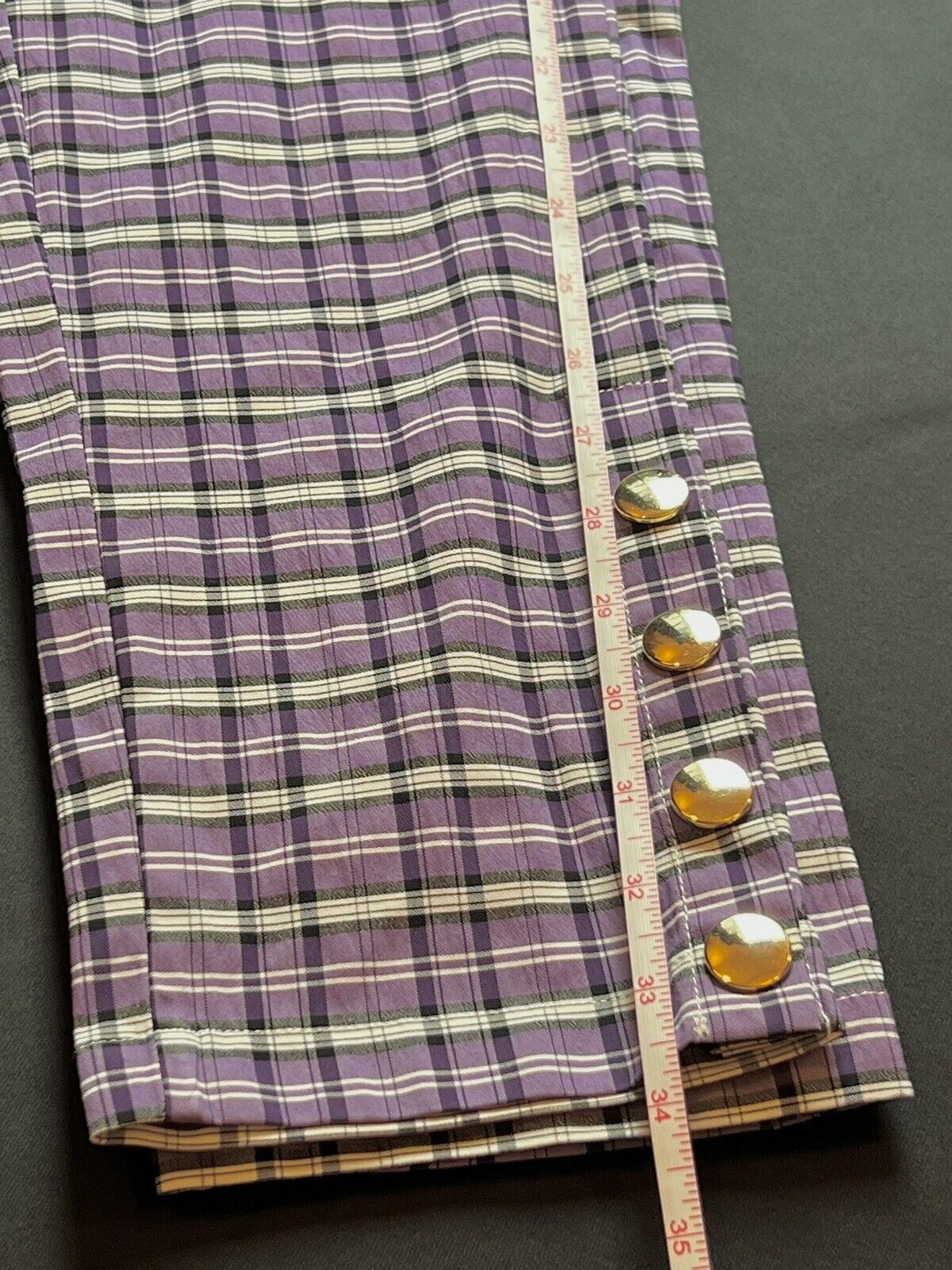 Brendratti Elina Luxury Golf Purple Plaid Pants size 46, US Large.   (51)