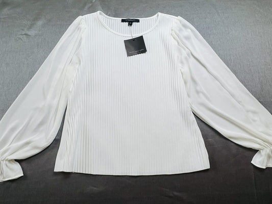 Marc New York Women’s Top White Long Sleeve Blouse Sz L