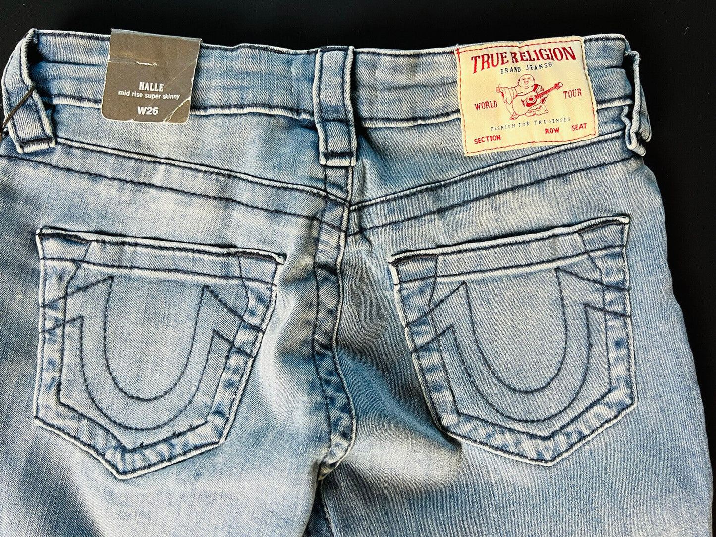 True Religion Women's Sz 26 Medium Blue Denim Jeans $179 MSRP