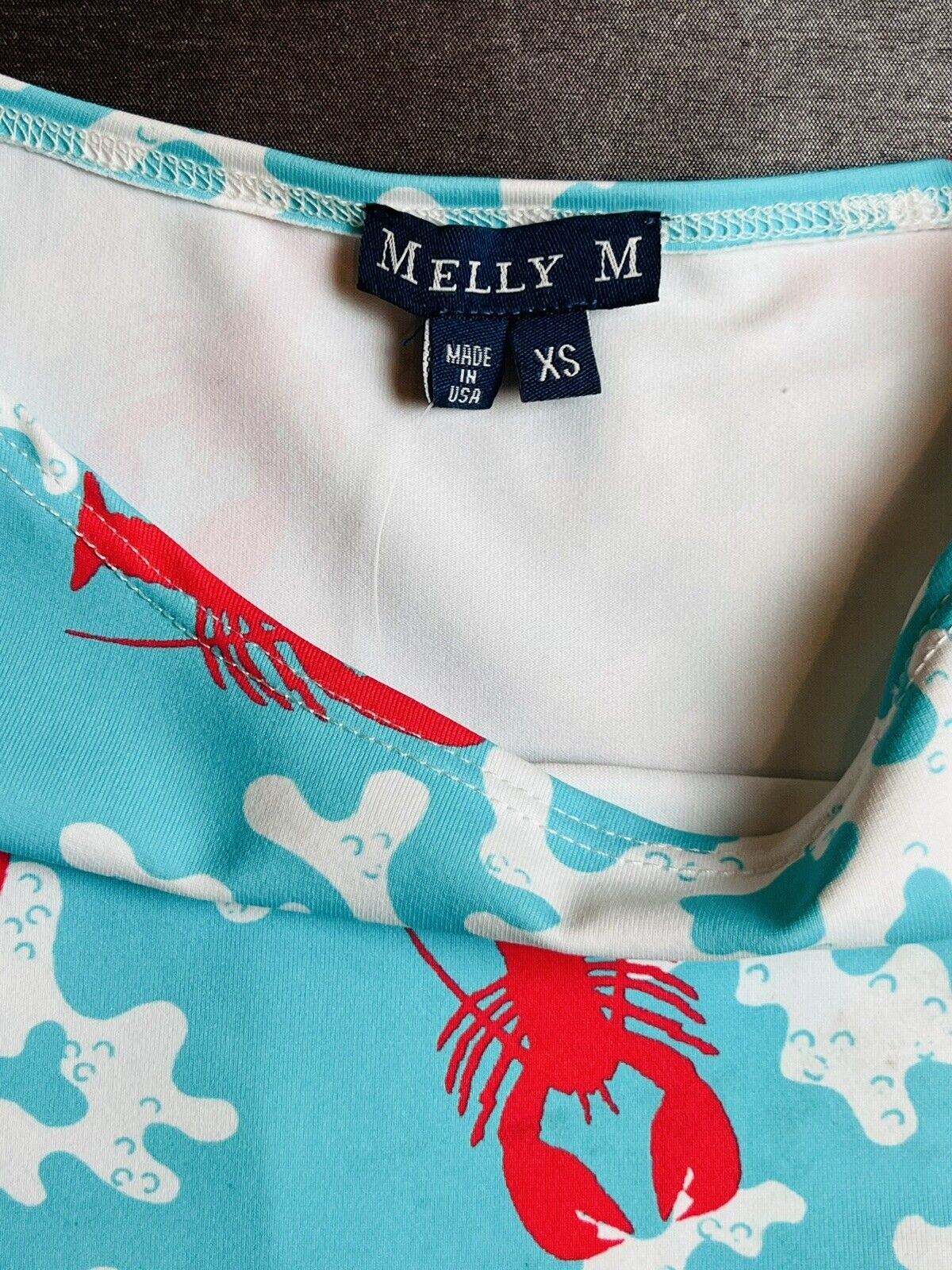 Melly M Blue & White Lobster Coral Print Dress Size XS (4)