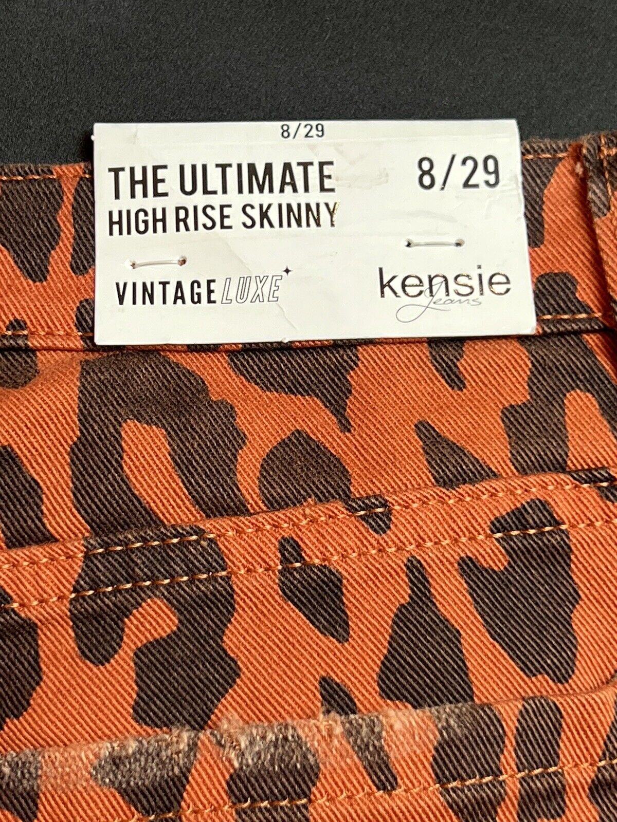 Kensie Vintage Luxe The Ultimate High Rise Skinny Leopard Print Jeans Size 8/29