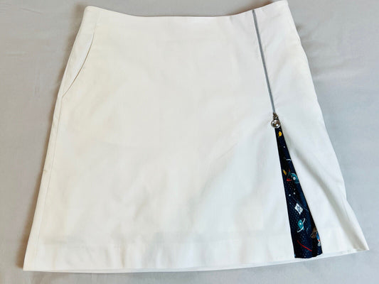 Golfino Women's Golf Skirt Skort Sz 8 White $180 MSRP