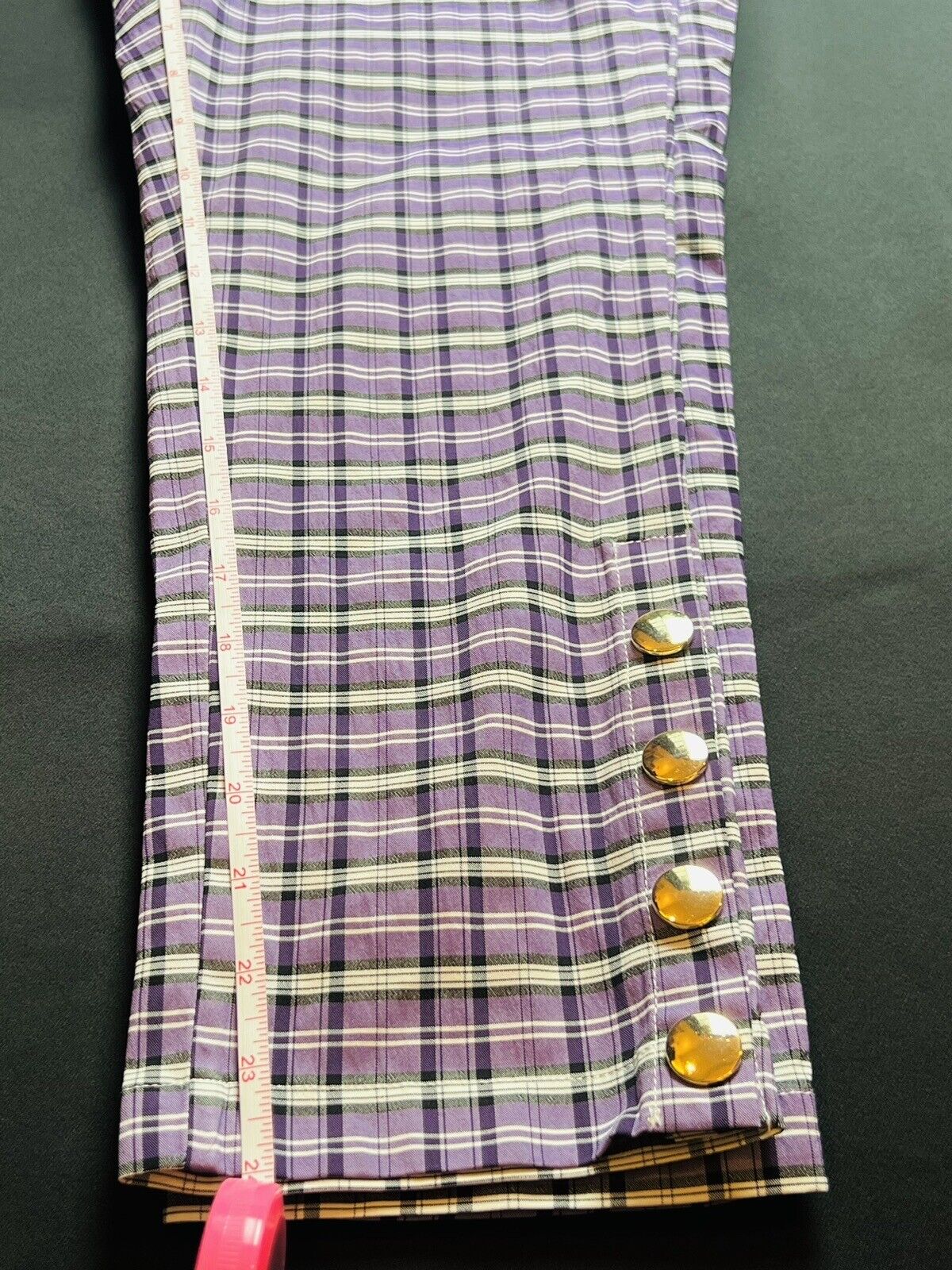 Brendratti Elina Luxury Golf Purple Plaid Pants size 46, US Large.   (51)