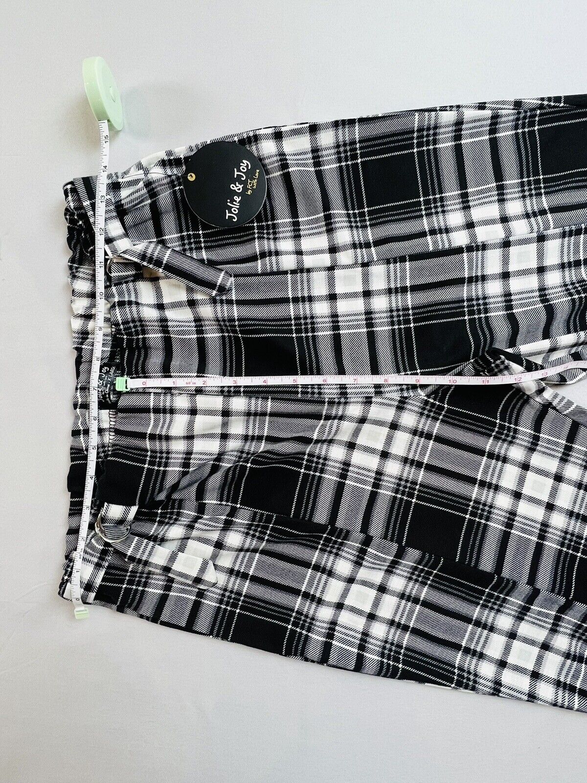 JOLIE & JOY Women’s Black White Plaid Pants Sz XL