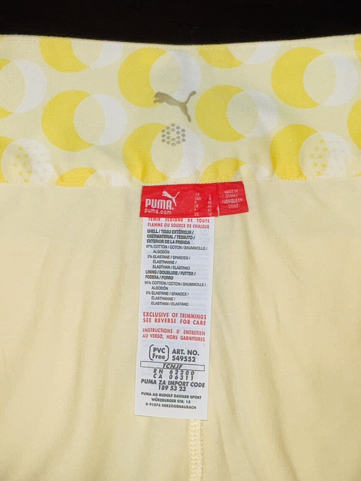 Puma Women’s Golf Skirt Skort Sz L Yellow