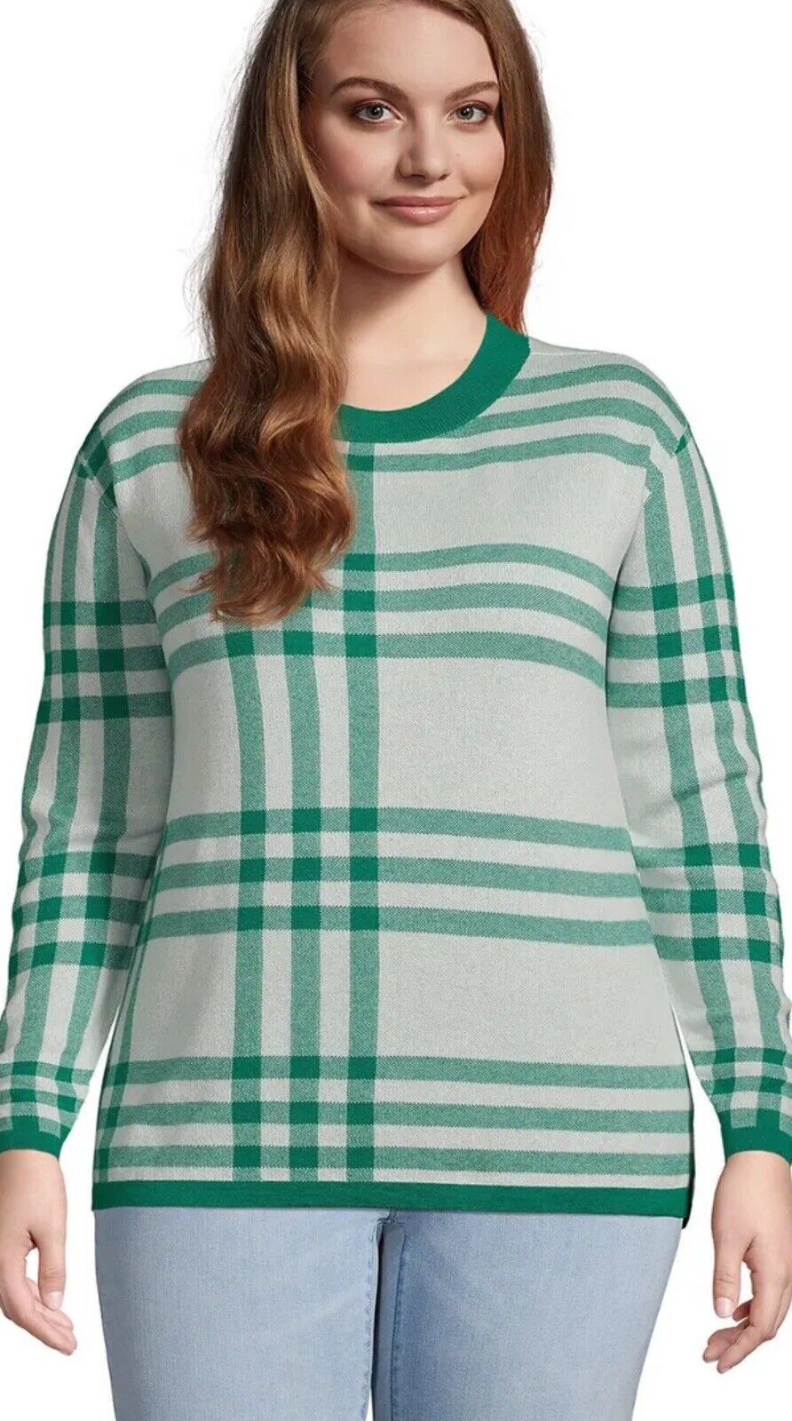 Lands' End ~ Fine Gauge Women's Plus Size 1X Crewneck Sweater   (56)