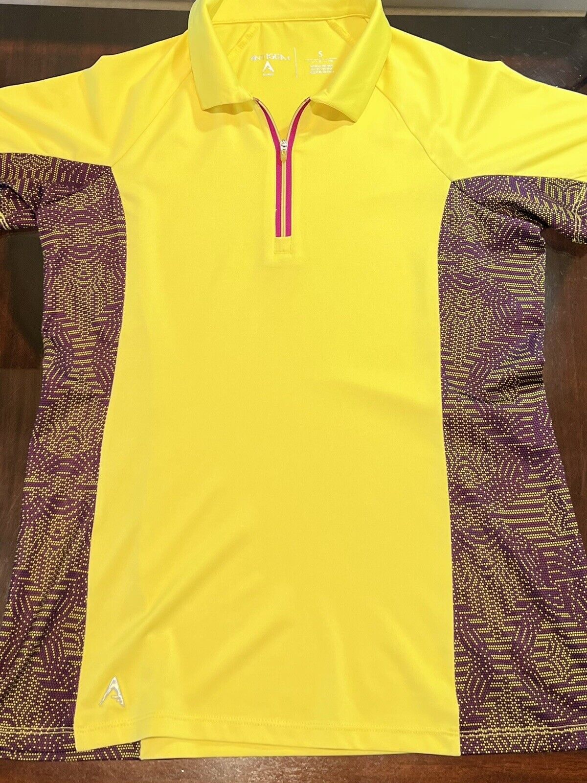 Antigua Women's Top Golf Polo Shirt Yellow Sz S