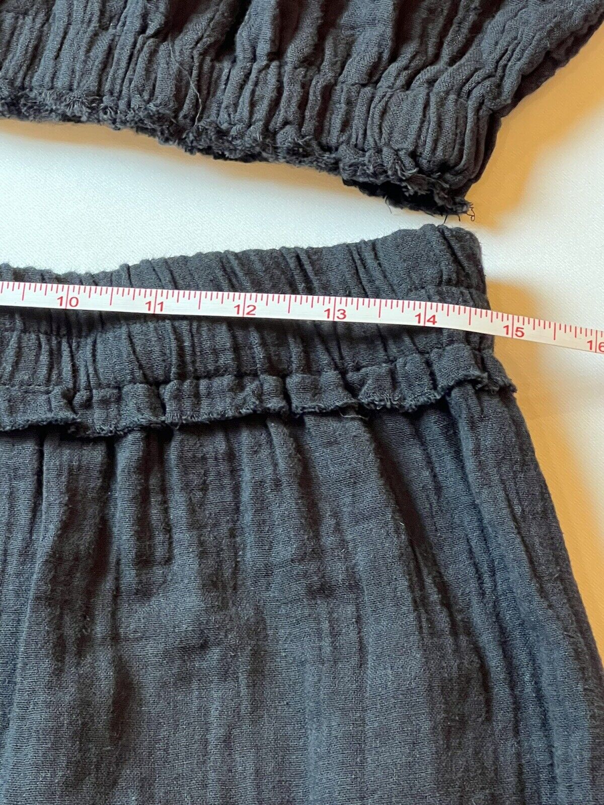 Salty Lemon Women’s 2Pc Set Gauze Crop Top Wide Leg Pants Sz XL Black (1)