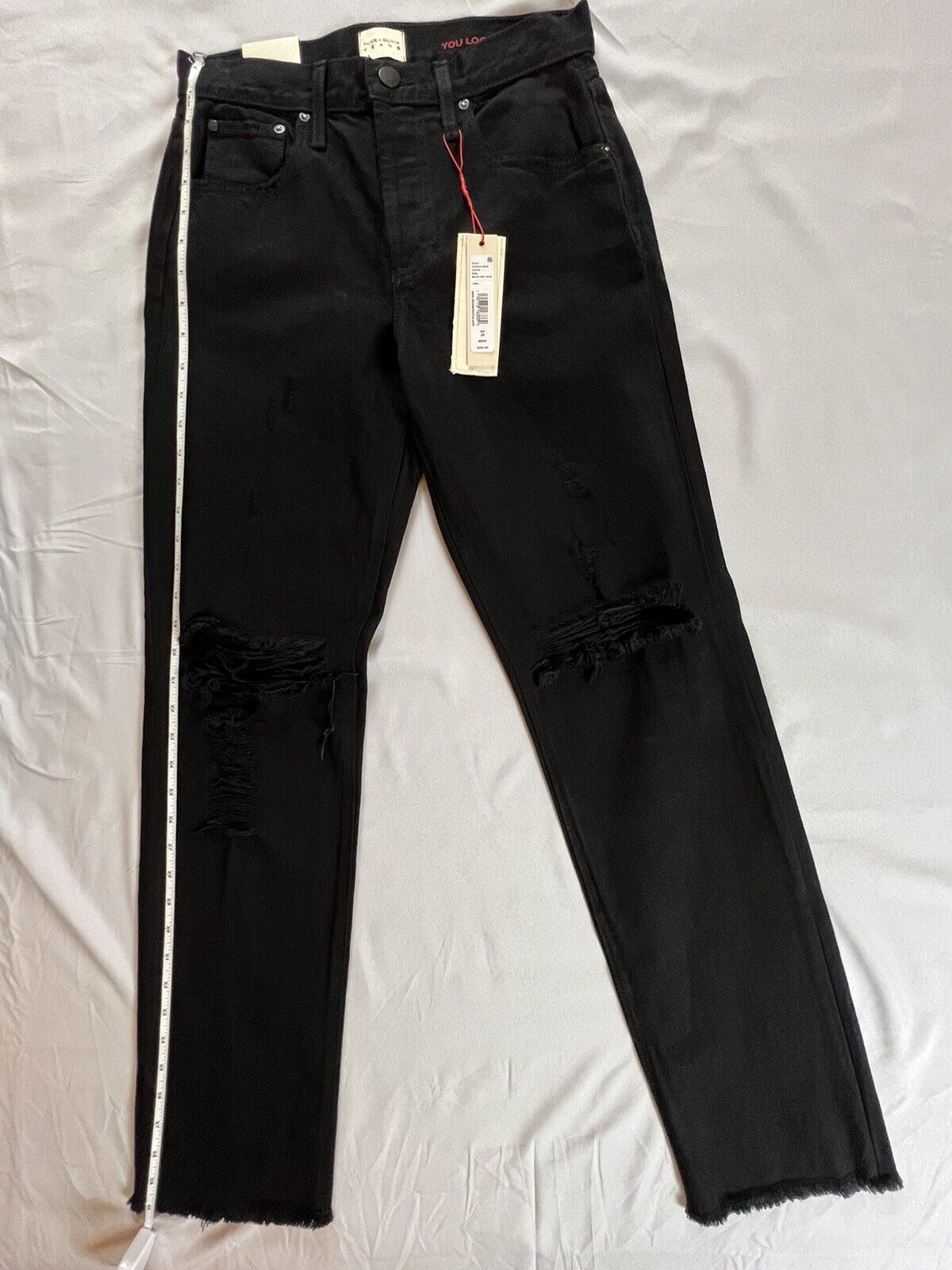 Alice + Olivia Women’s Black Stretch Jeans Sz 25 $265 MSRP