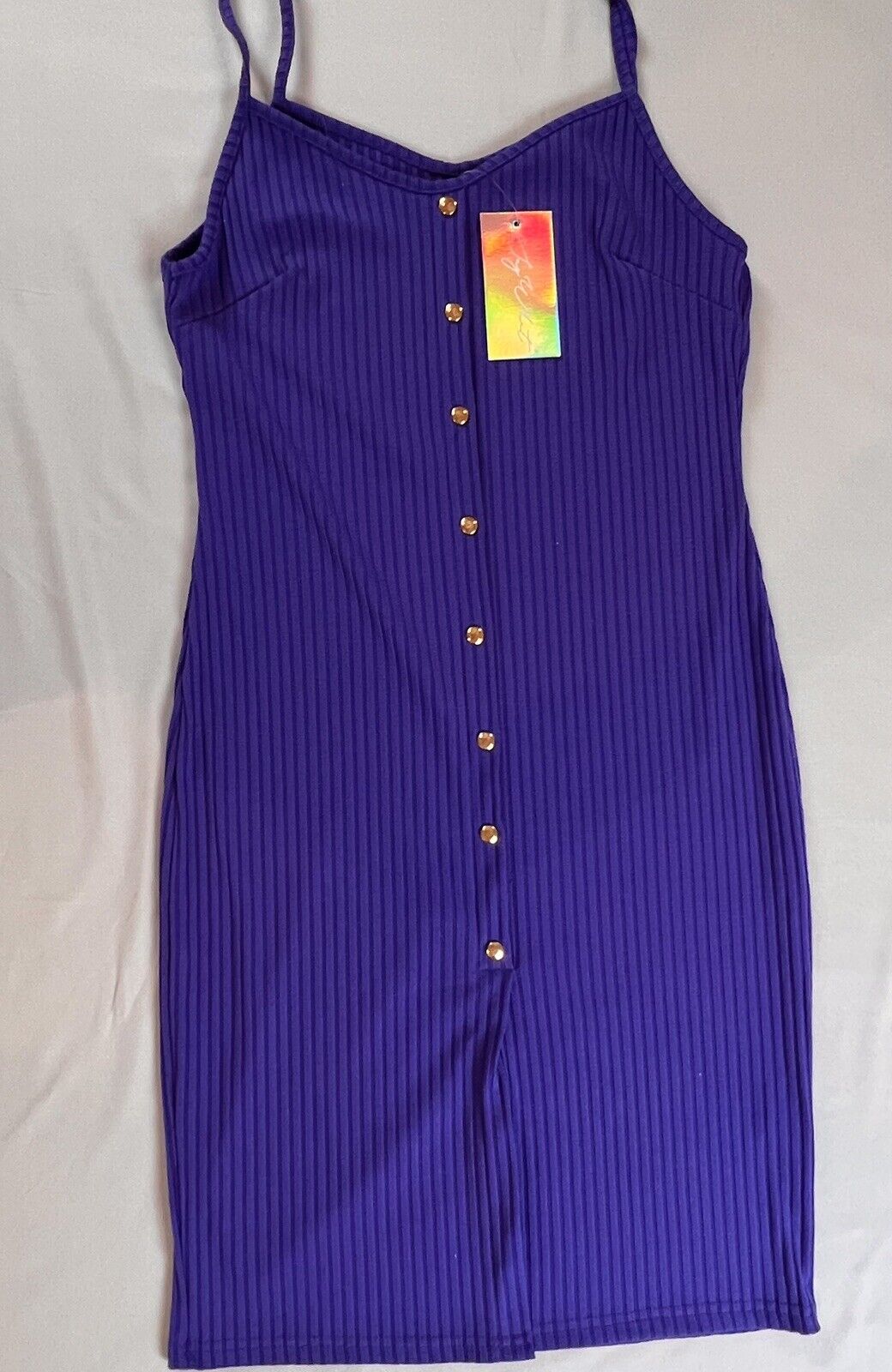 SAY WHAT faux button Stretch sleeveless dress Sz XL Purple