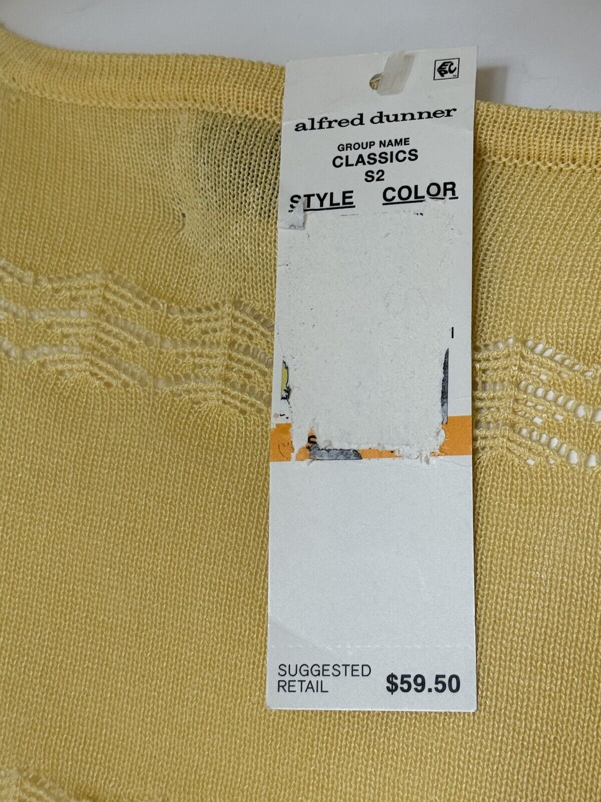 Alfred Dunner CLASSICS Yellow Cardigan Sweater Size PS