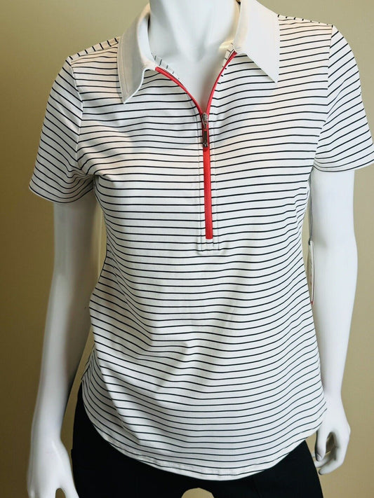 JOFIT Women's Golf Shirt/Top Size S Black White Stripes .  (72)