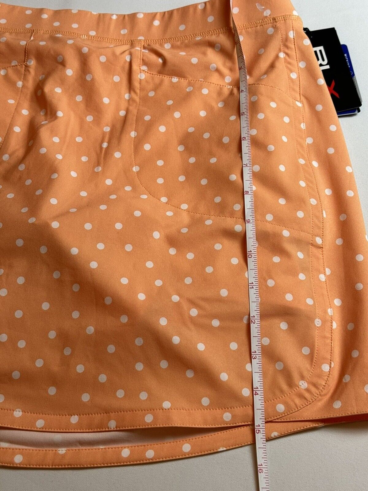 Ralph Lauren RLX Golf Skirt Skort Women's Orange Polka Dots Sz S. (63)