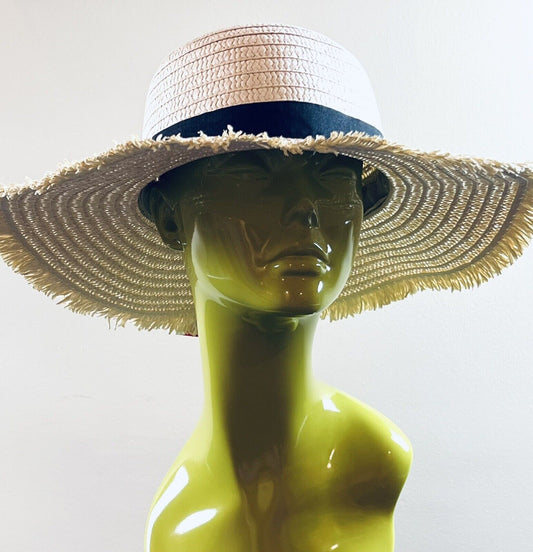 Women Floppy Sun Beach Hats w/ Wide Brim Straw Summer UV Foldable Hiking Cap