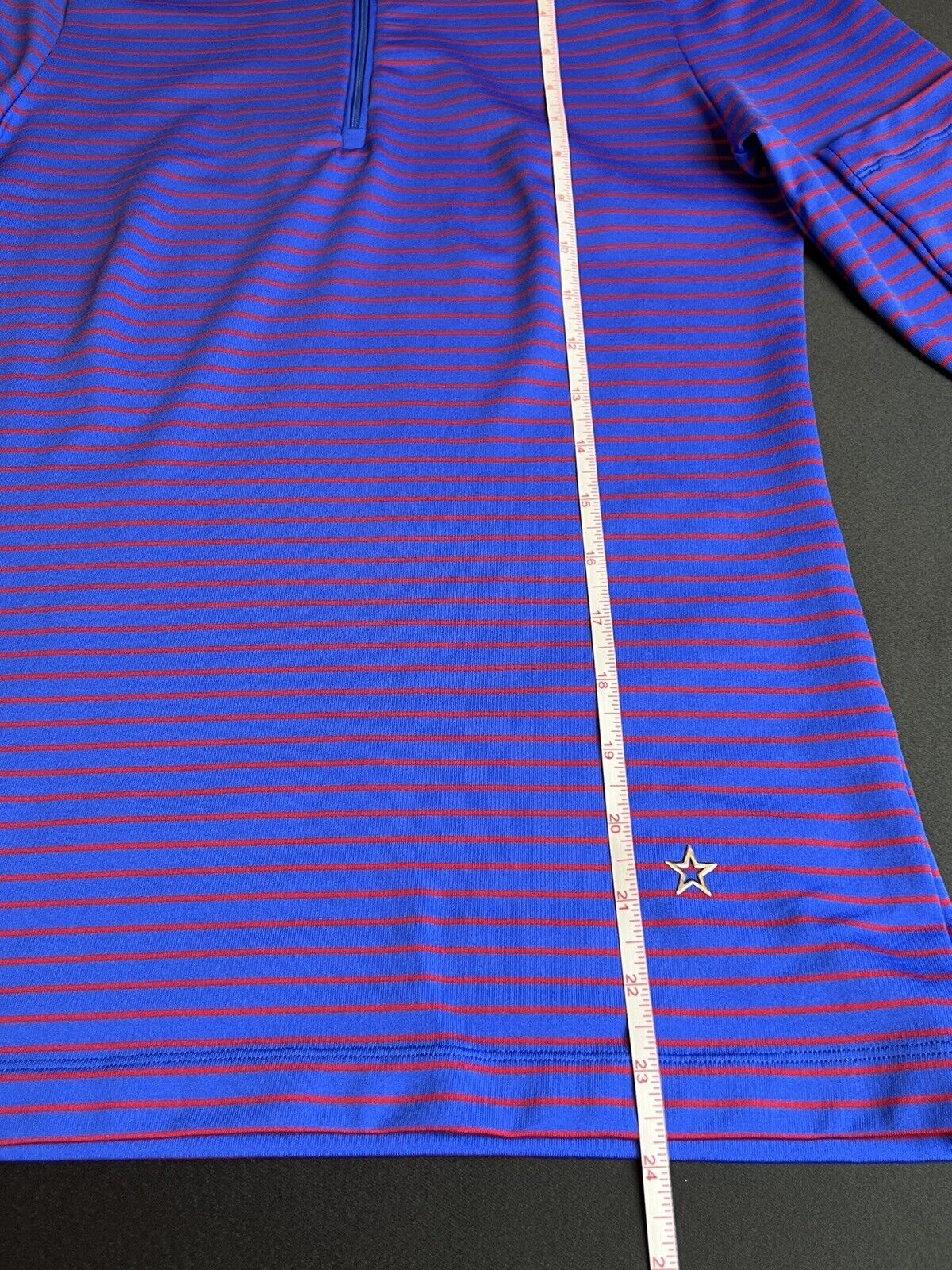 Lohla Sport Ladies Sz XS Golf Sweatshirt Blue W/Red Stripes.  (51)