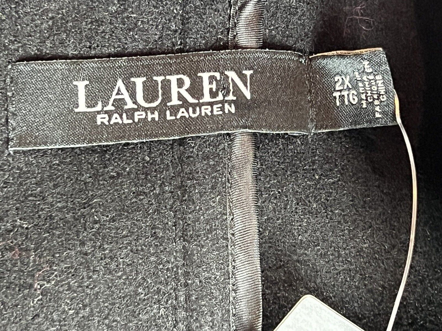 Lauren Ralph Lauren Women’s Black wool blend lined pea coat Sz 2X