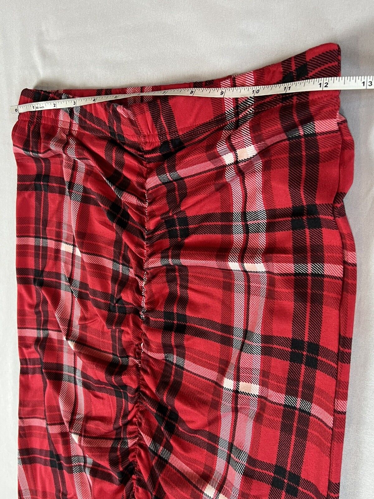 JOLIE & JOY Woman’s Plaid Long Stretch Skirt Sz M Red