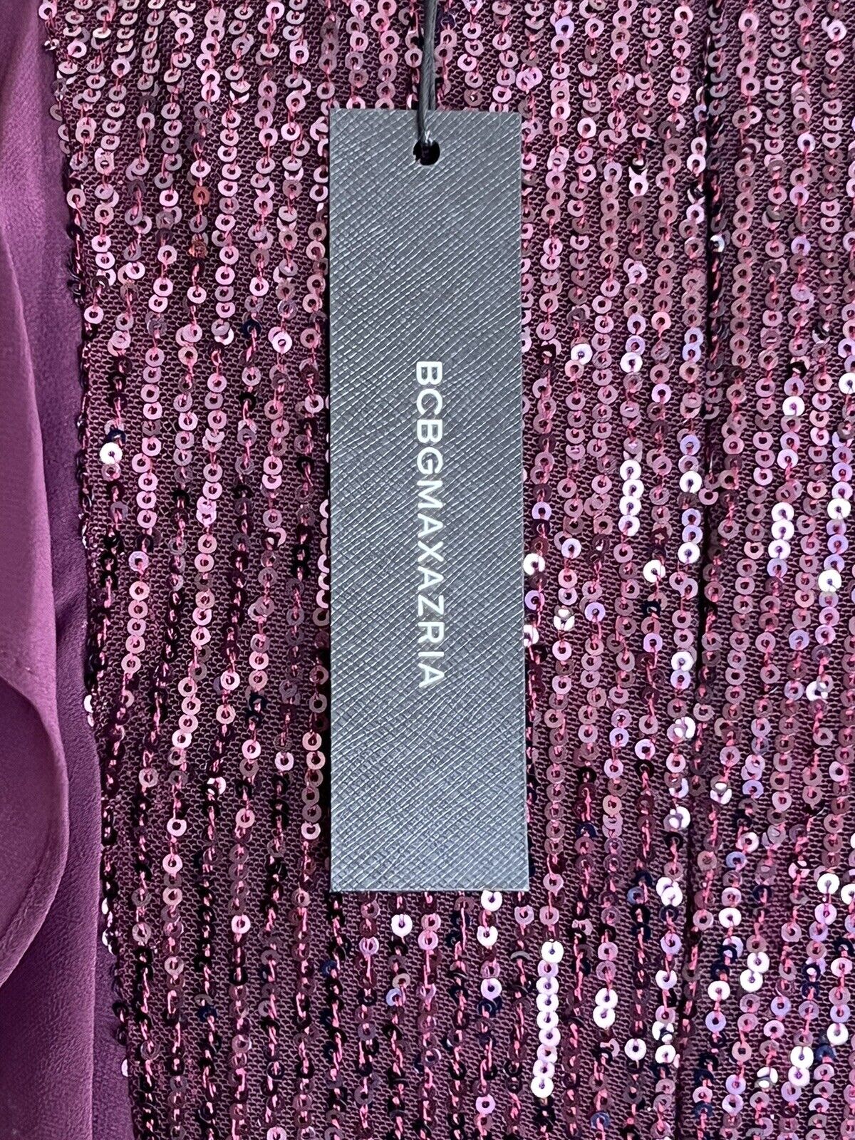 BCBG Women's Sequined Cocktail Dress Plum Burgundy Sz M $298 Retail