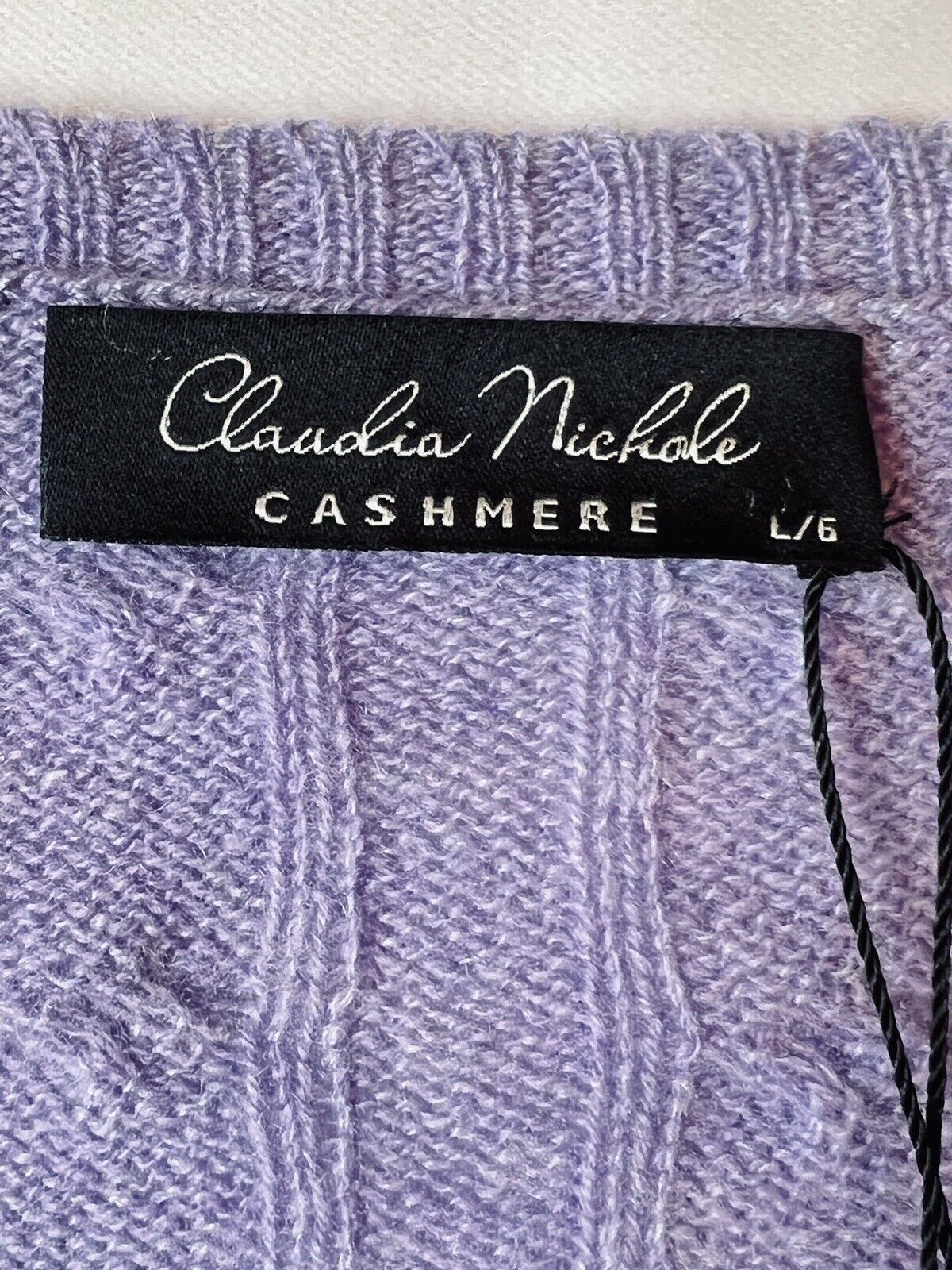 Claudia Nichole Women’s Solid Long Sleeve Cashmere Sweater Purple Sz L (10)