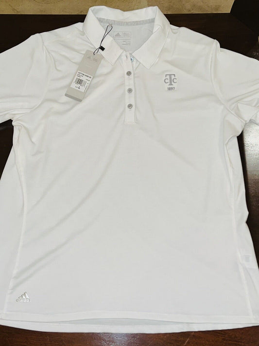 Adidas Women’s White Golf Polo Shirt Sz L