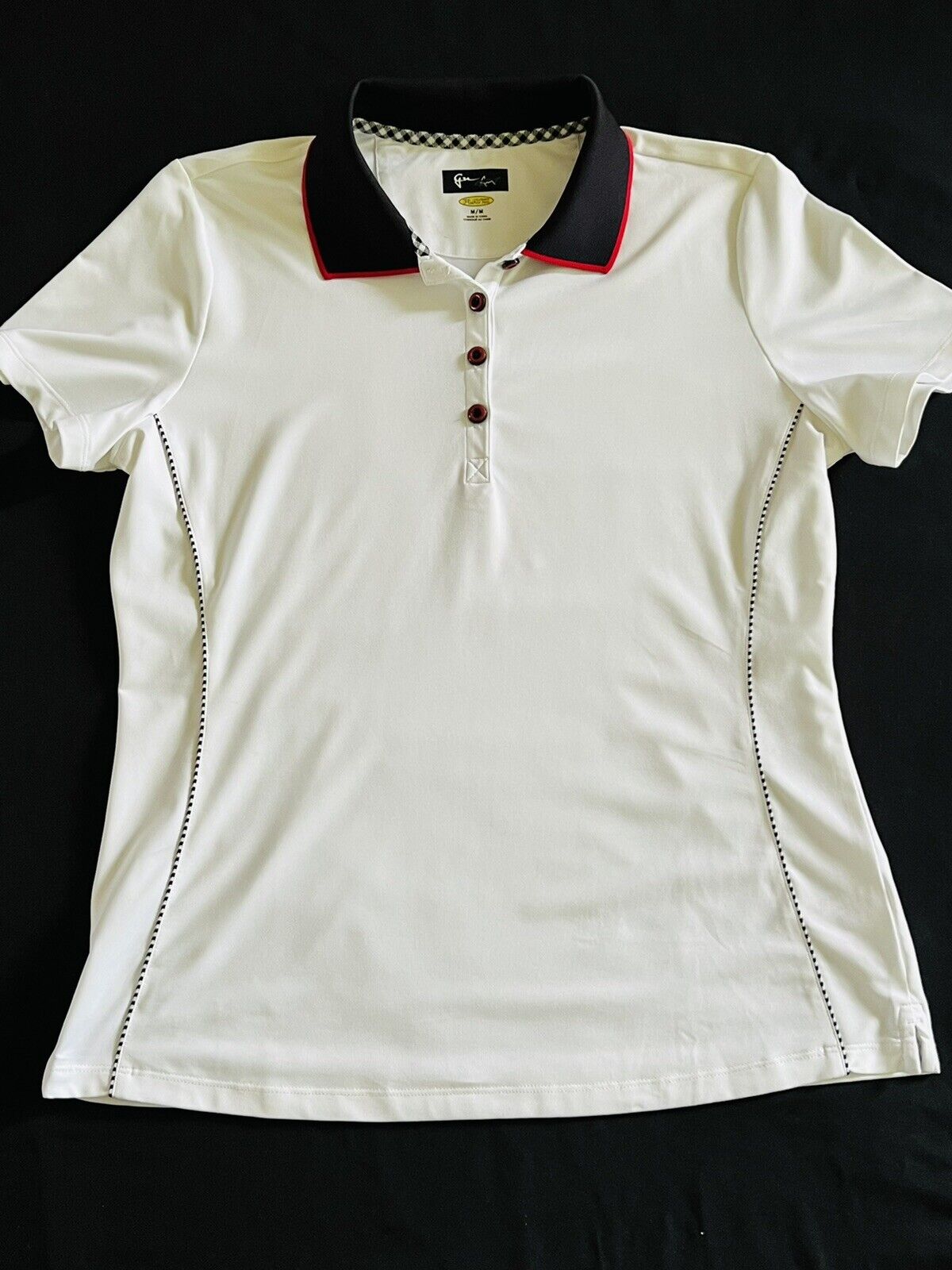 Greg Norman Women's Golf Polo Shirt White Top Sz M