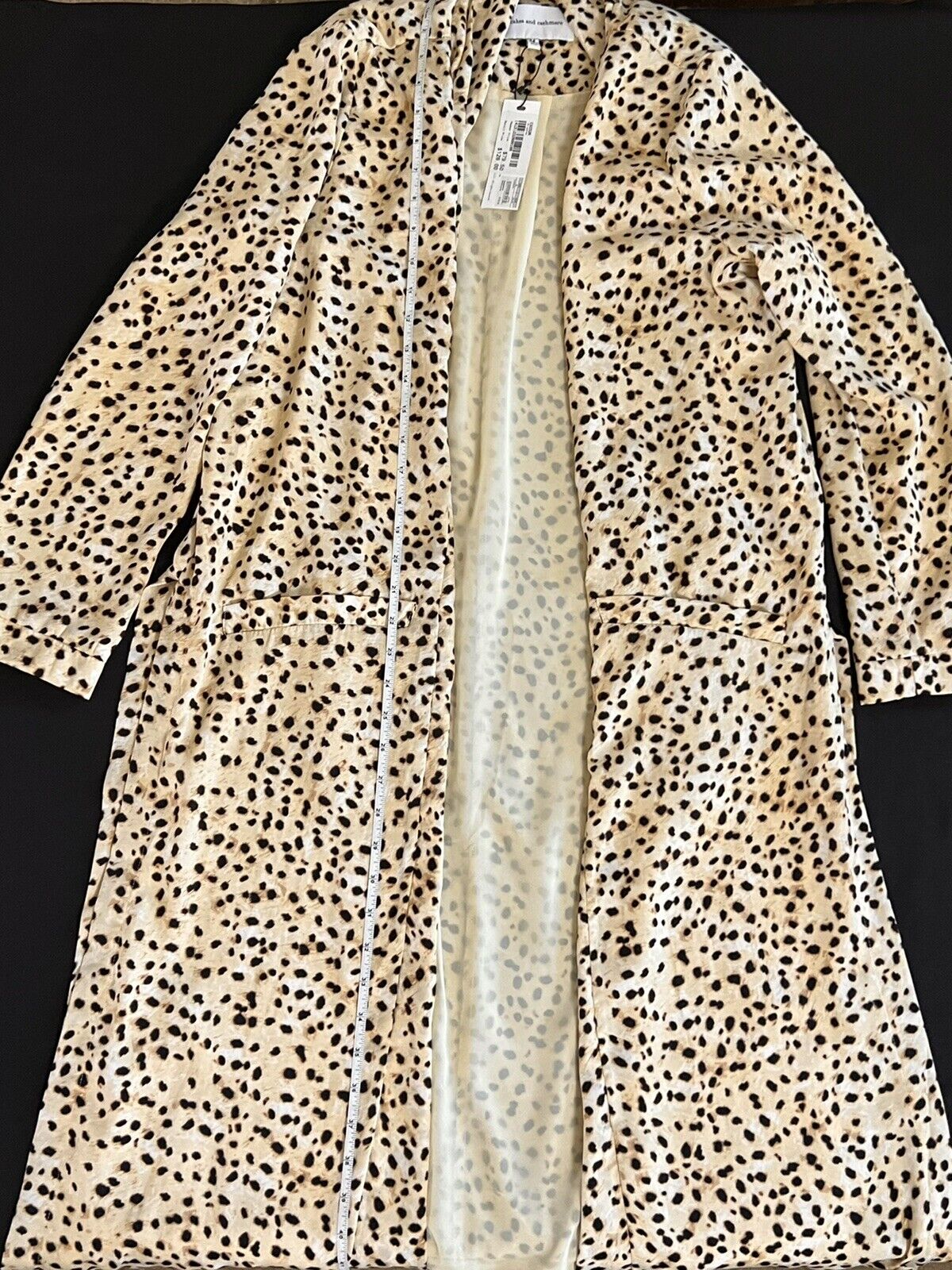 Cupcakes and Cashmere Arianne Cheetah Leo Dot Duster Coat Sz M $128 MSRP