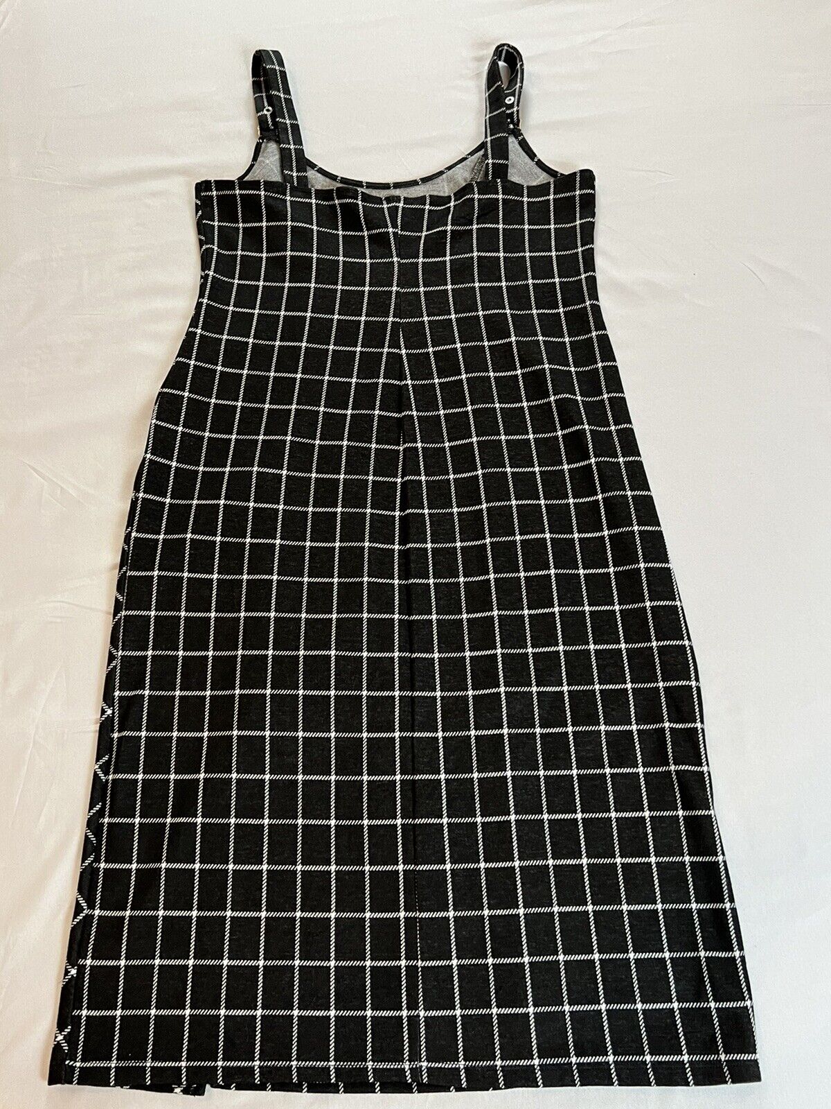 AUW Women’s Plaid Black White Casual Dress Sz L