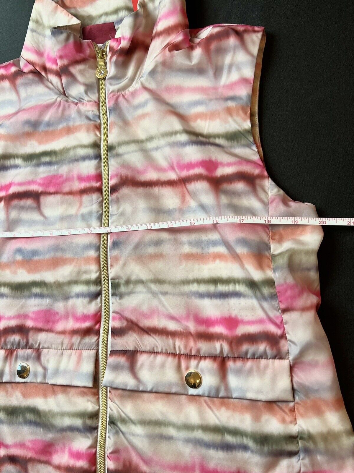 Brendratti Linea Full Zip Pink Sunset Vest Ladies Ital Sz L 46 Us 10 NWT Golf