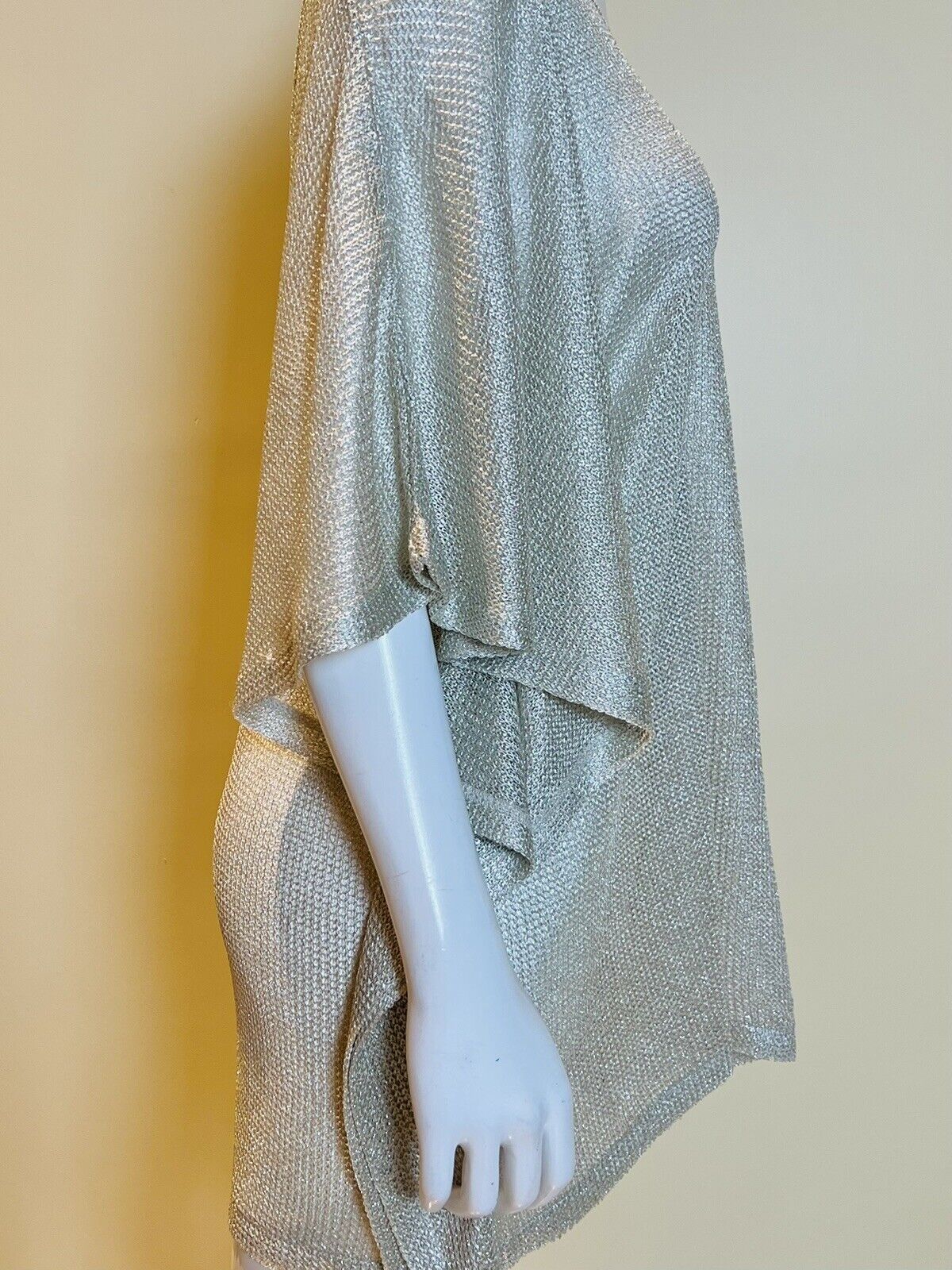 BCBG Maxazria Meshed Silver Reversible Swimsuit Cover Up Sz XS $138