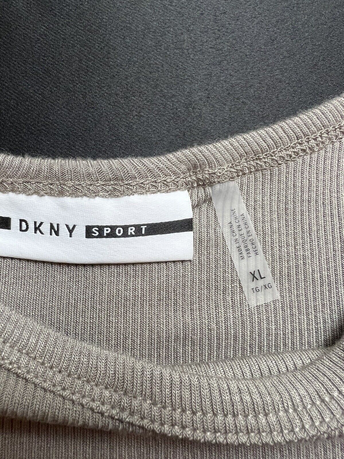 DKNY Women's Snap Button Cami Bodysuit Shirt Top Gray Sz XL