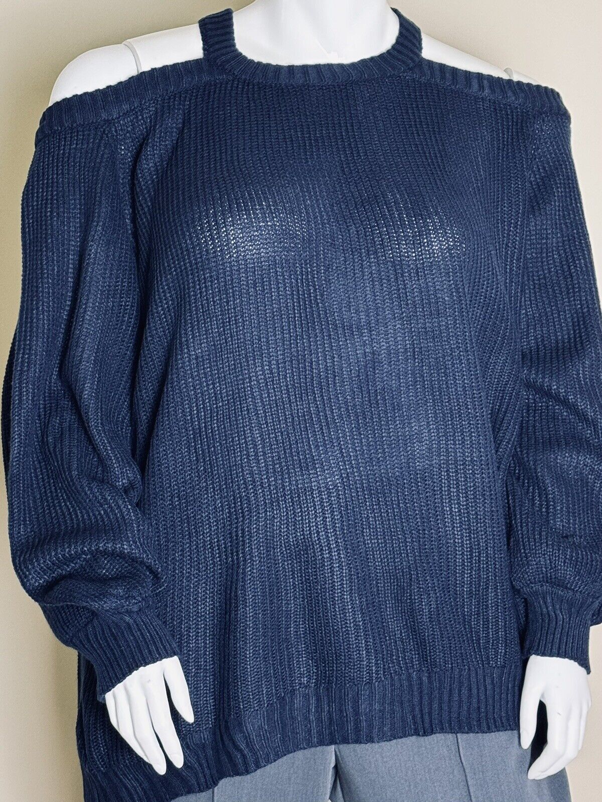 DEEROSE Women’s Sweater Navy Knit Top Sz XL