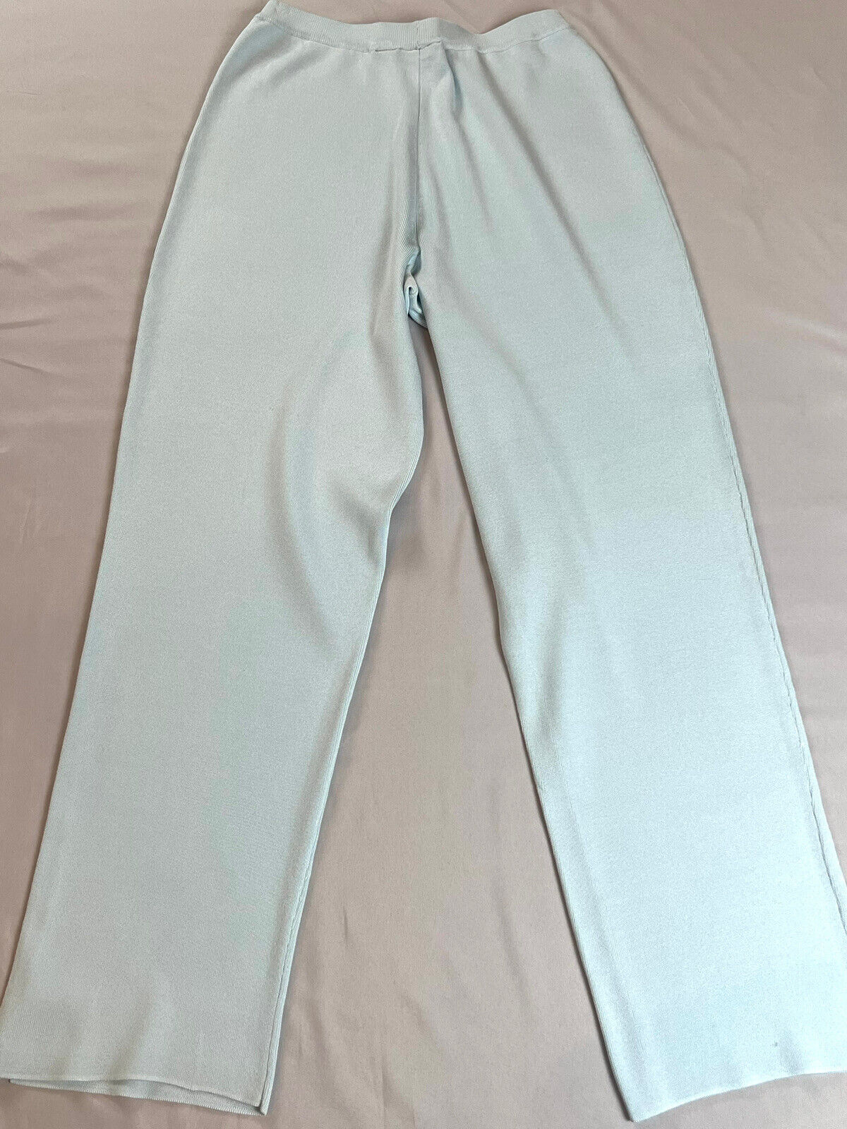 Grace Dane Lewis Women’s Light Blue Pull On Knit Wide Leg Pants Sz M