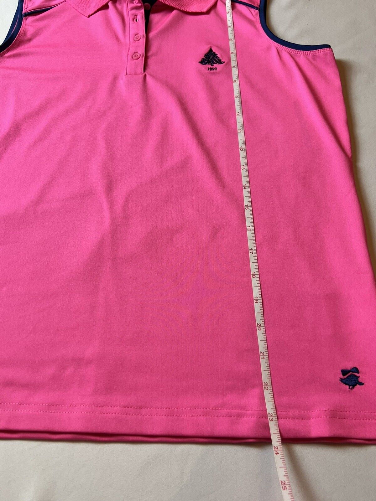 Birdies and Bows Women’s Shirt Pink Golf Performance Polo Top Sz L  (18)